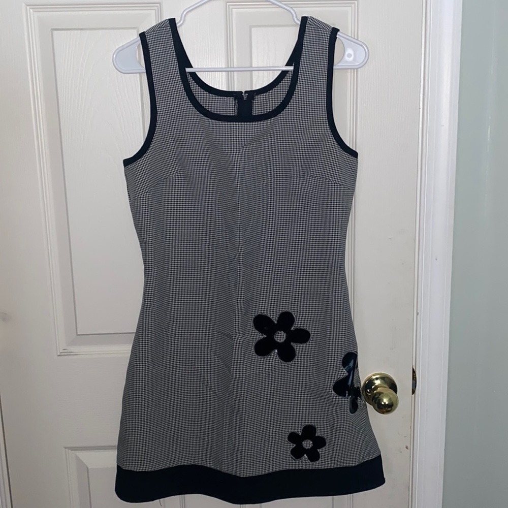 Black and white flare dress